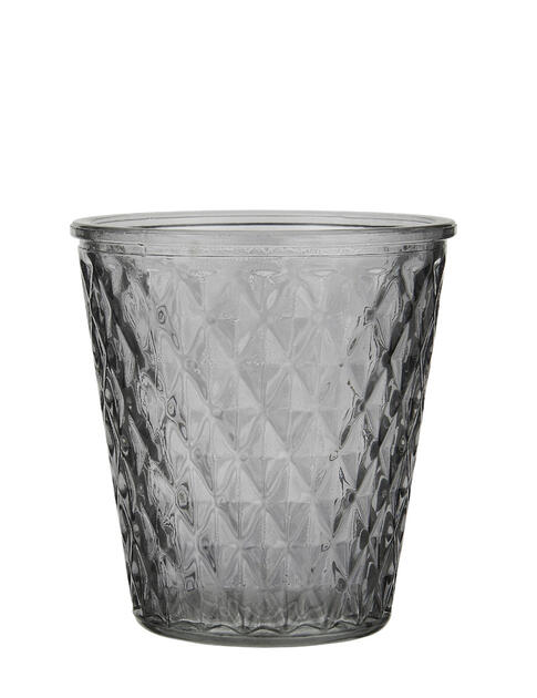 Skleněný svícen šedý