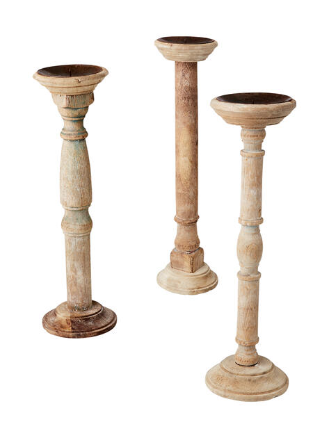 Vintage dřevěný svícen