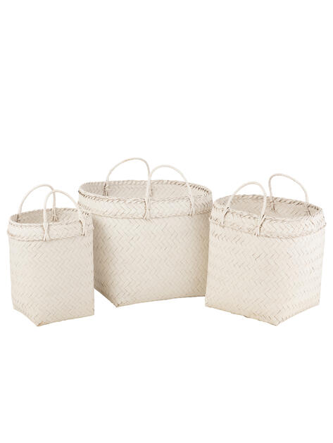 Sada tří ratanových košů