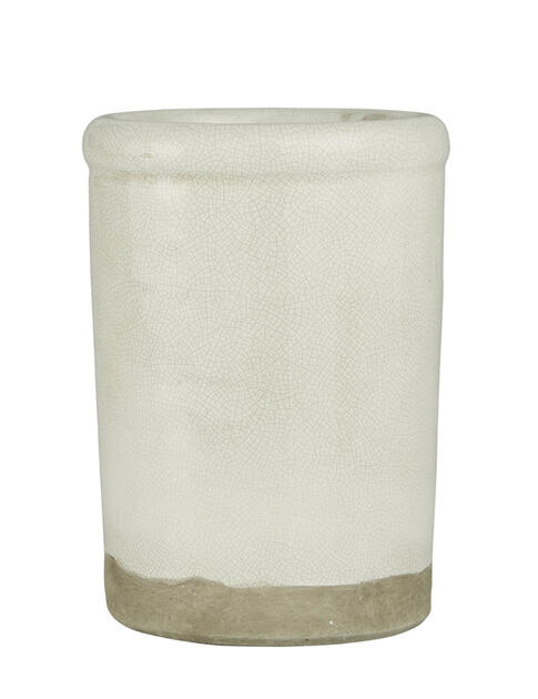 Bílá nádoba s béžovým pruhem