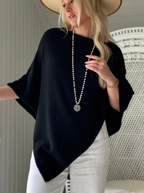 Pončo Zelie černé