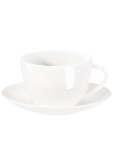Bílý šálek s podšálkem