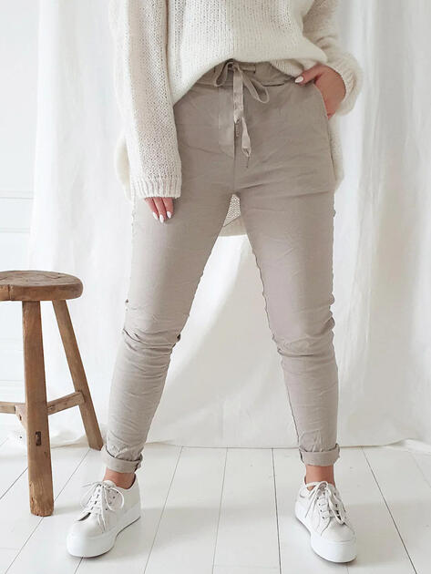 Strečové Joggerit kalhoty béžové