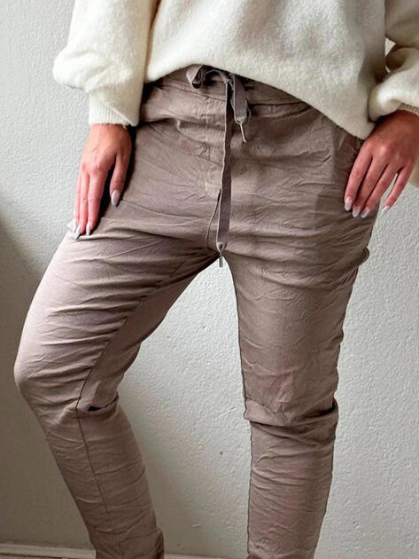 Kalhoty joggerit taupe