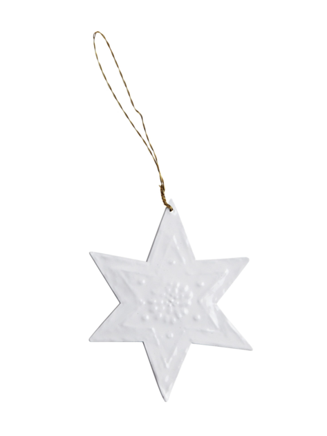 Bílá kovová hvězdička  10cm