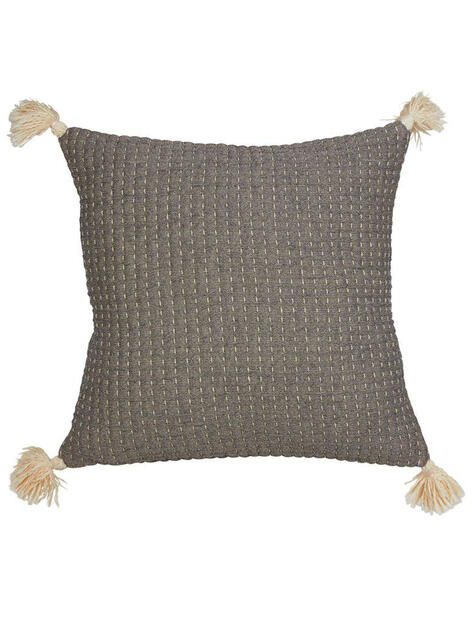 Prošívaný povlak na polštář s bambulkami 48 x 48 cm