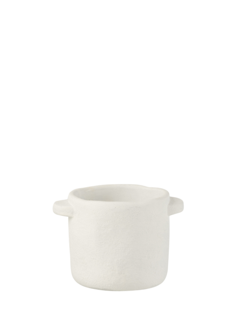 Cementový květináč bílý