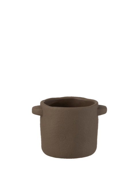 Cementový květináč hnědý 