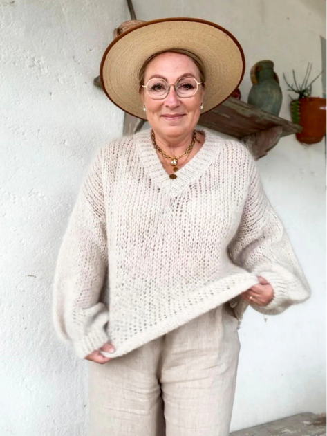 Mohérový svetr Sweetness béžový