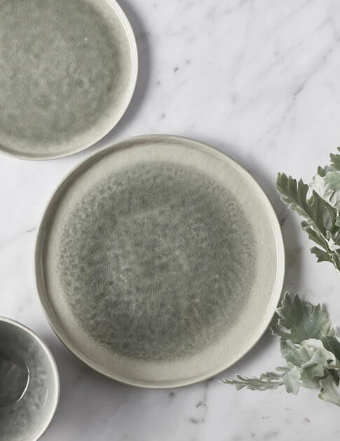 Šedý porcelánový dezertní talíř