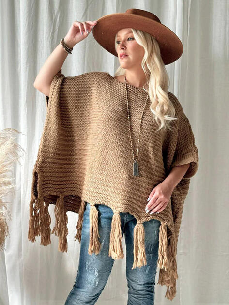 Pončo Dalila karamelové