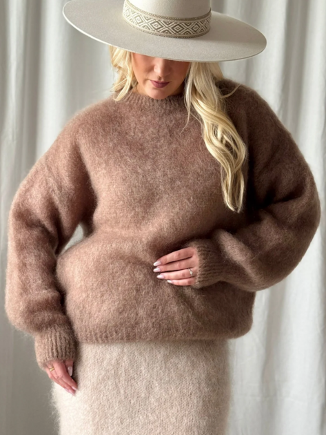 Mohérový svetr Warmness moka