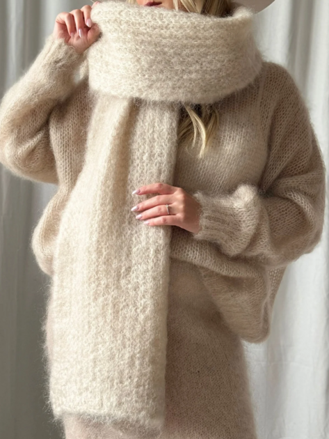 Luxusní mohérová šála béžová