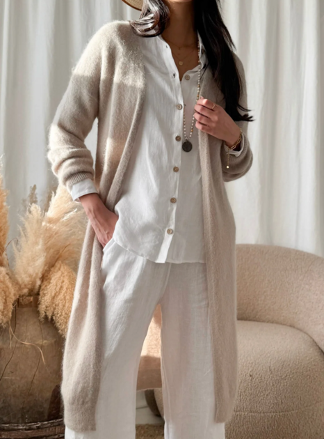 Mohérový svetr Warm Love béžový