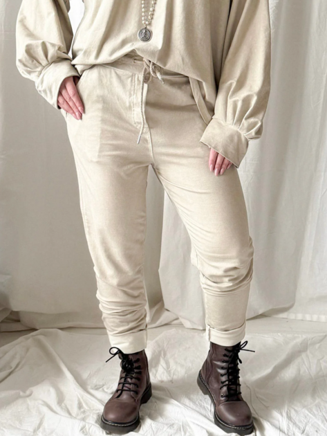 Kalhoty Happy Soul béžové