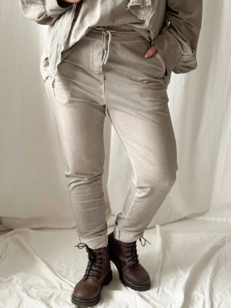 Kalhoty Happy Soul taupe