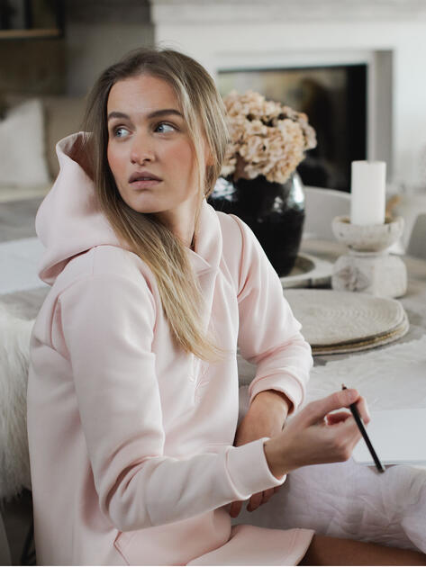 Mikinové šaty růžové