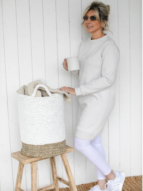 Delší mikina světle šedá