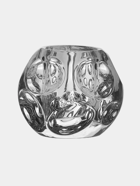 Kulatý skleněný svícen