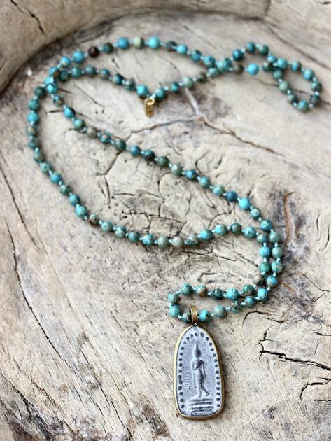 Náhrdelník Jaspis tyrkys Buddha 68