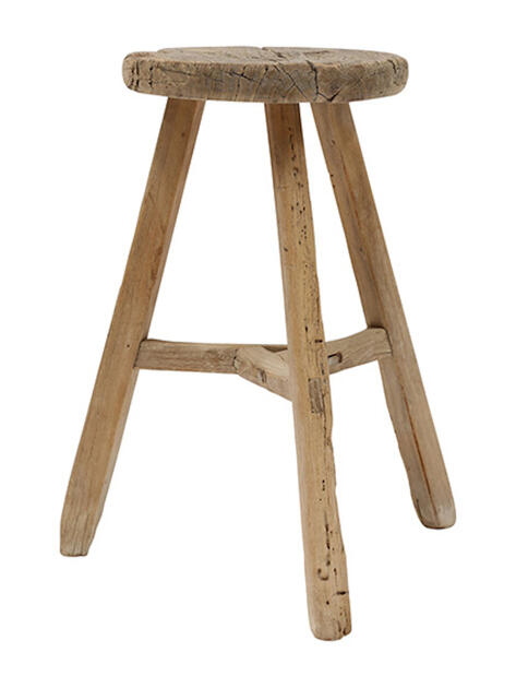 Dřevěná vintage stolička kulatá